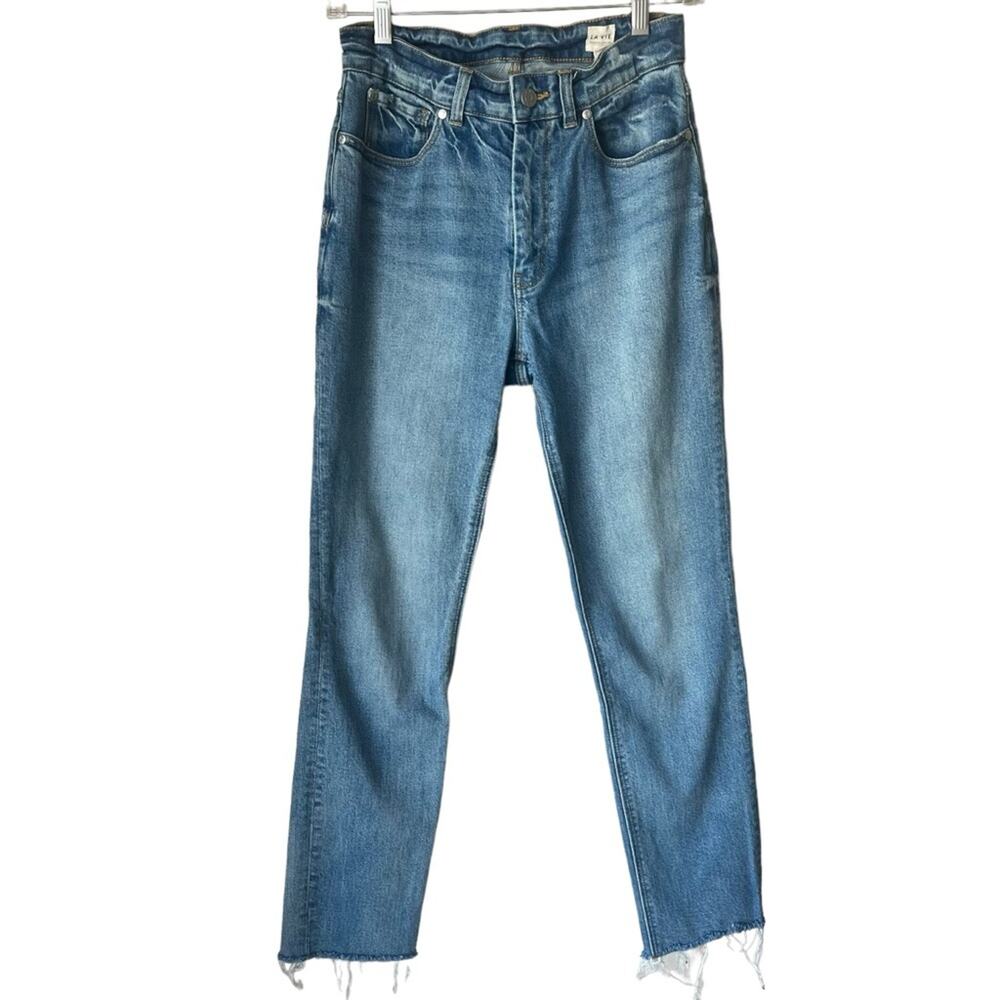 Rebecca Taylor Le Vie High Rise Straight Raw Hem Jeans Size 26